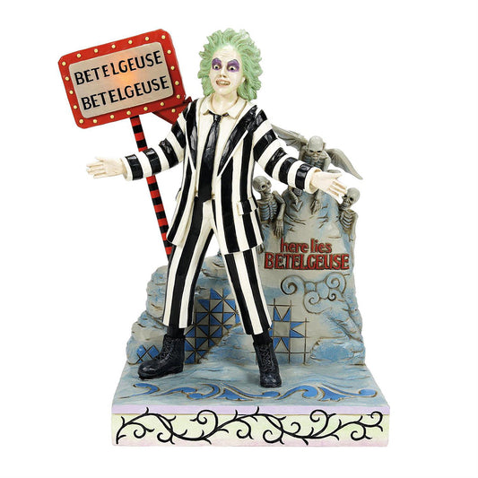 Beetlejuice LED Sign & Gravest Figurine 6016175 by Jim Shore