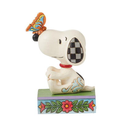 Jim Shore Peanuts Snoopy Butterfly on Nose Figurine 6016264