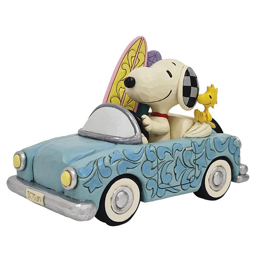 Peanuts Snoopy & Woodstock in Car Surf Figurine 6016272 by Jim Shore