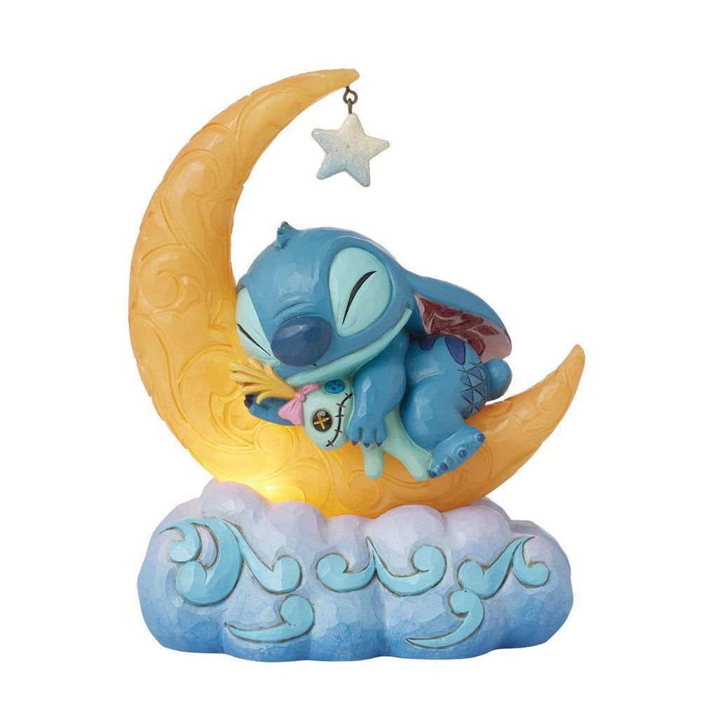 Jim Shore Disney's Stitch and Scrump on LED Moon Figurine 6016334