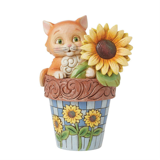 Jim Shore Cat in Flowerpot Figurine 6016387