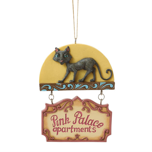 Jim Shore Black Cat Pink Palace Sign Ornament 6016429