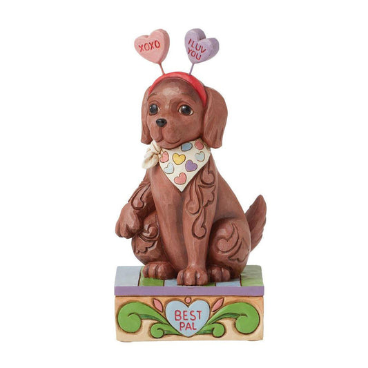Jim Shore Cute Dog with Message Hearts Figurine 6016436