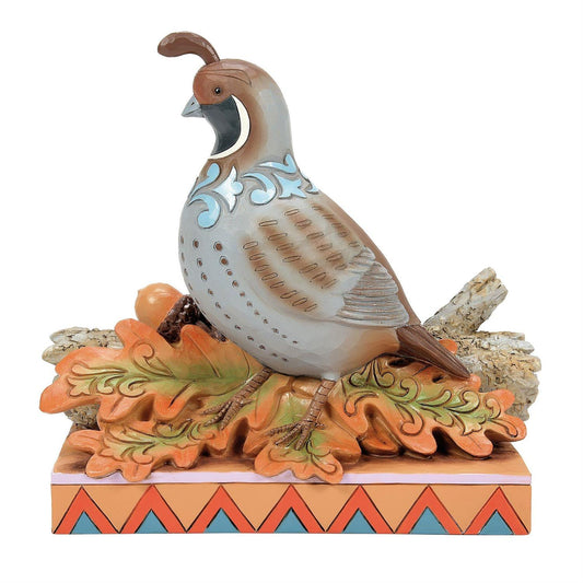 Jim Shore Quail Sitting on Leaves Figurine 6016633