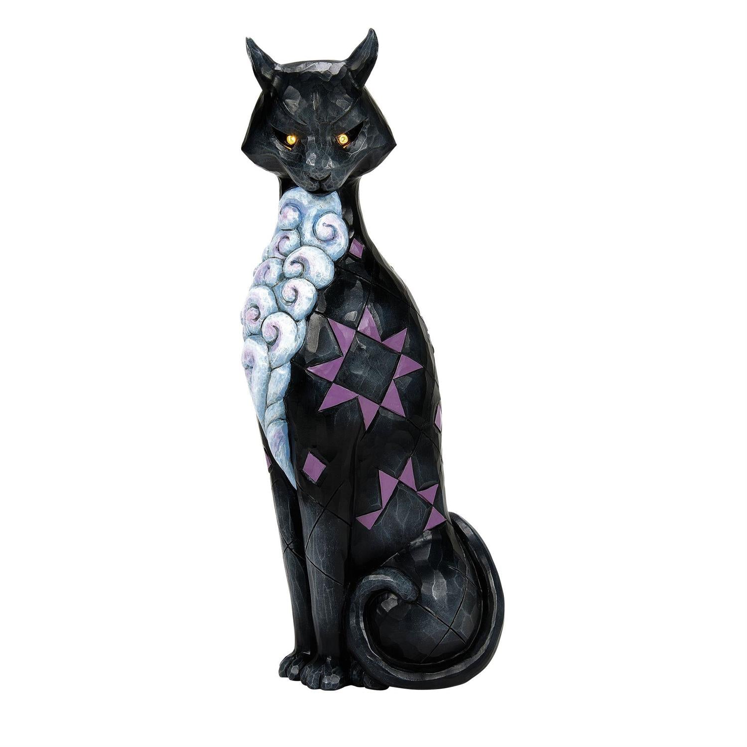 Jim Shore Vintage Cat with LED Glow Eyes Figurine 6016635