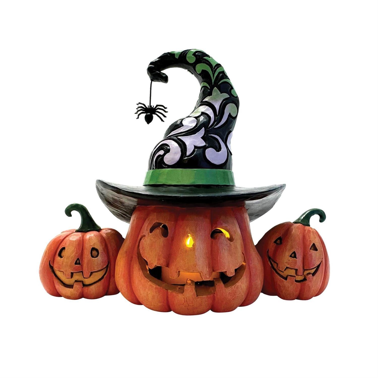 Jim Shore Three Jack-O-Lanterns LED Figurine 6016642