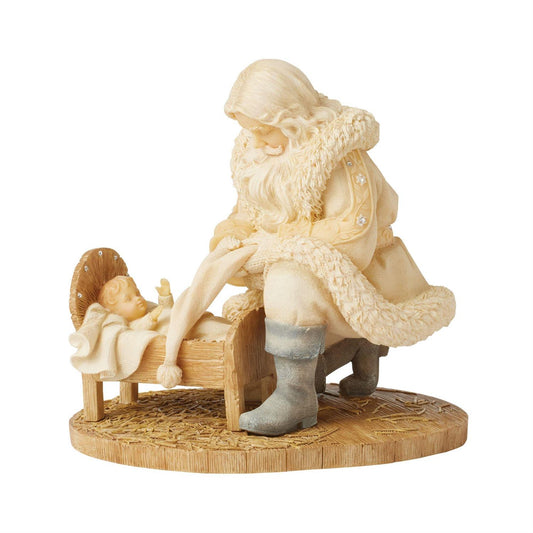 Santa With Baby Jesus Figurine 6016861 by Enesco's Foundations