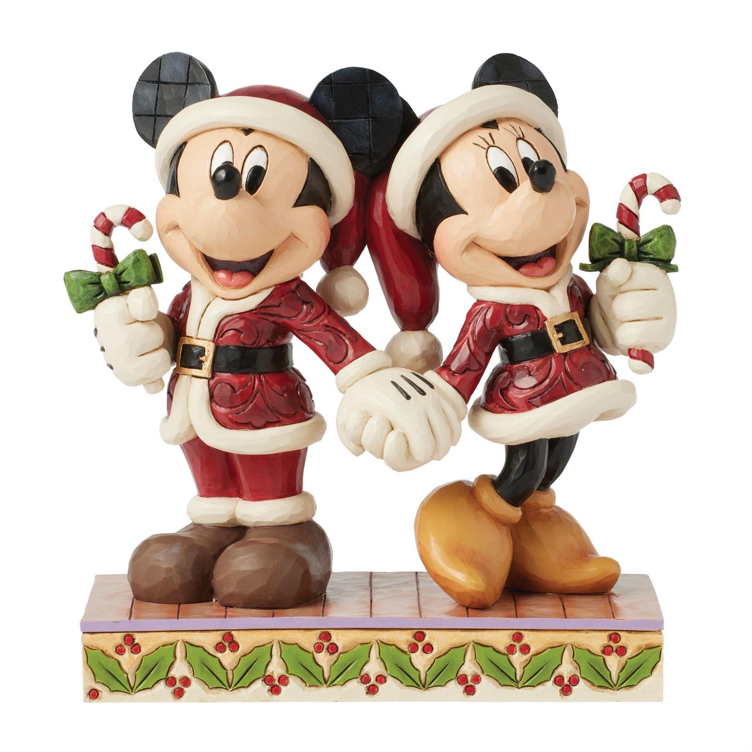 Jim Shore Disney's Mickey & Minnie Candy Canes Figurine 6016882