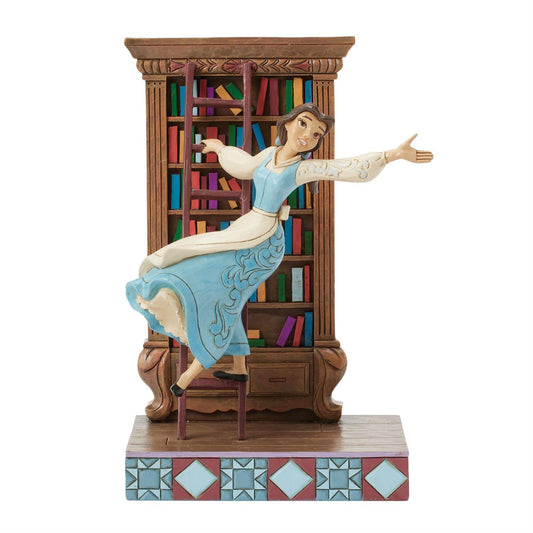 Jim Shore Disney's Beauty and the Beast Belle with Bookshelf Figurine 6016894