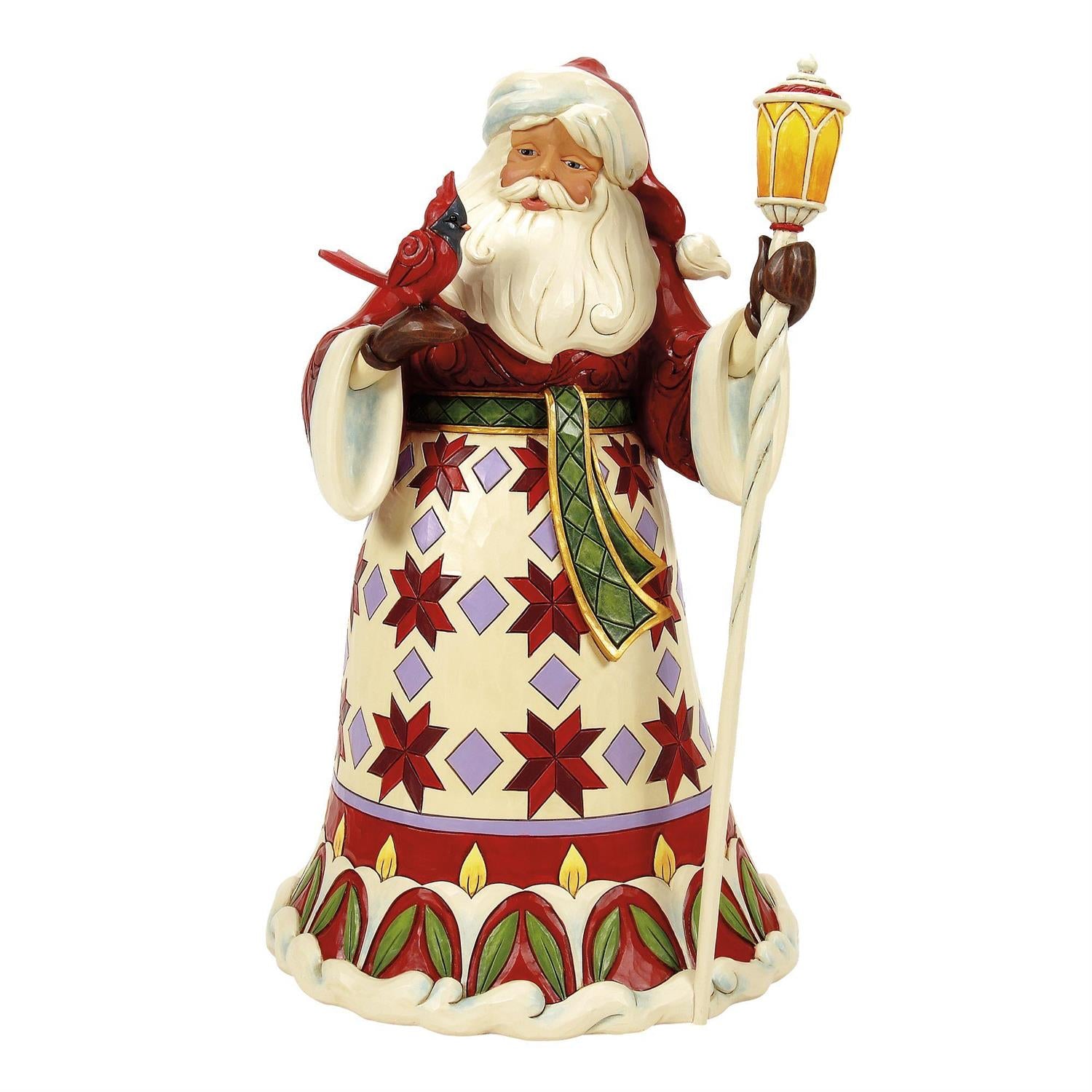Jim Shore Santa Cardinal on Hand Figurine 6017002