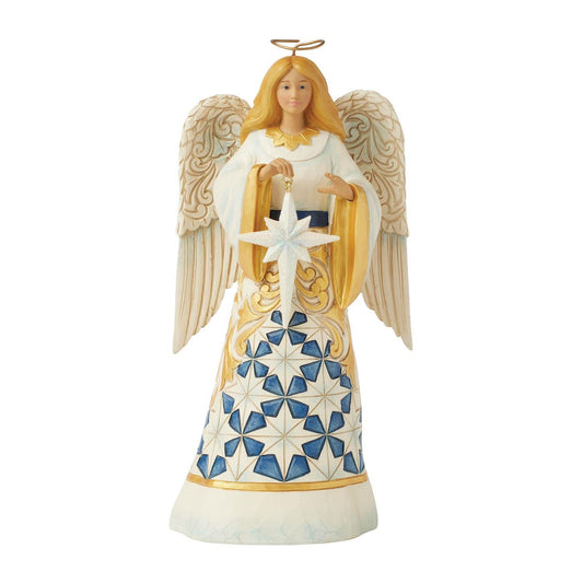 Jim Shore Blue & Gold Angel Figurine 6017006