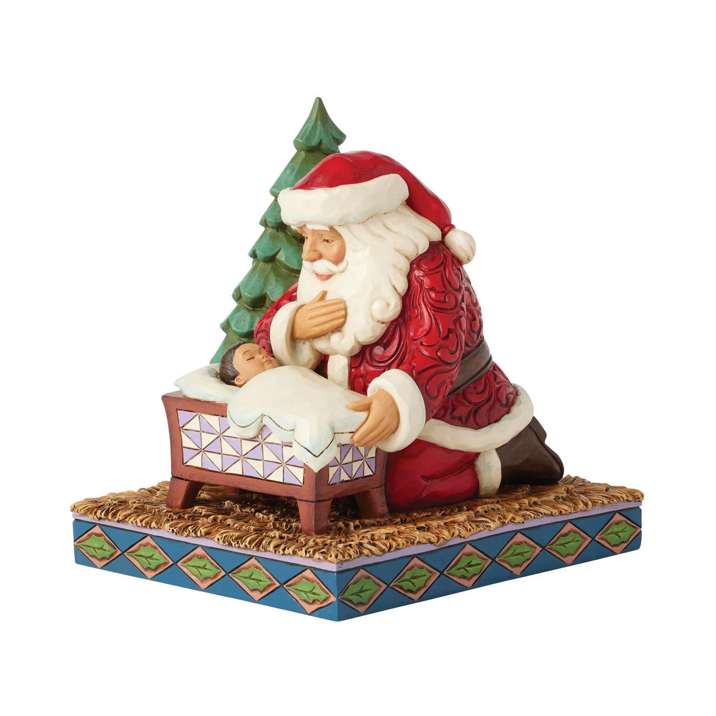 Jim Shore Santa Kneeling over Baby Jesus Figurine 6017009