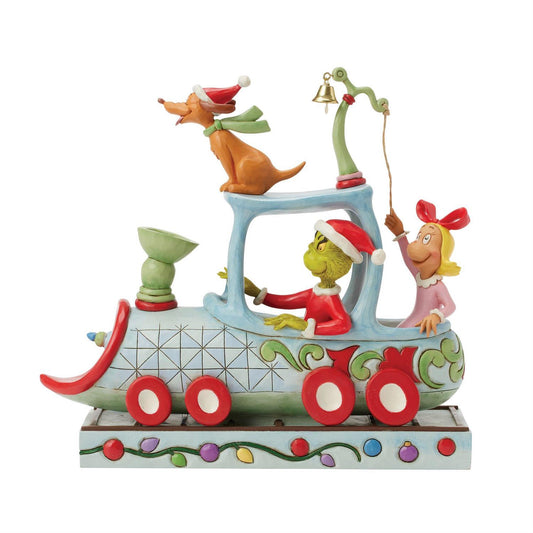 Jim Shore Grinch, Max and Cindy on Train Figurine 6017070