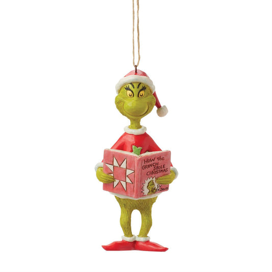 Jim Shore Grinch with Book Ornament 6017074