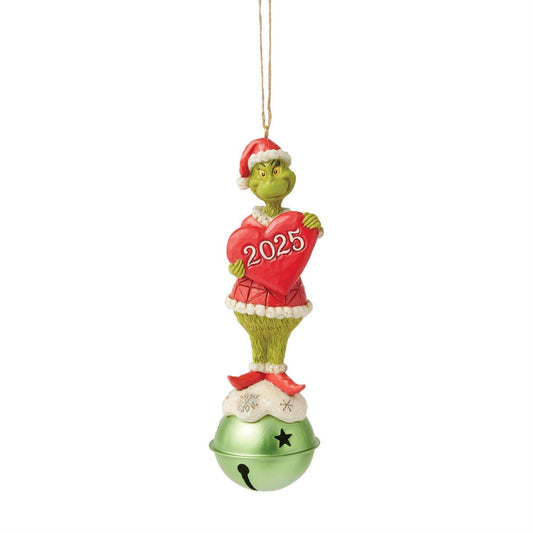 Jim Shore Grinch on Bell Dated 2025 Ornament 6017075