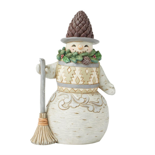 Jim Shore Woodland Snowman Pinecone Hat Figurine 6017169