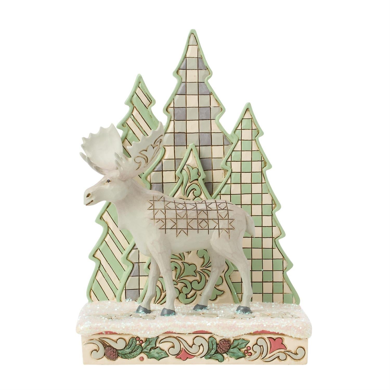 Jim Shore Woodland Moose with Layered Tree Figurine 6017173