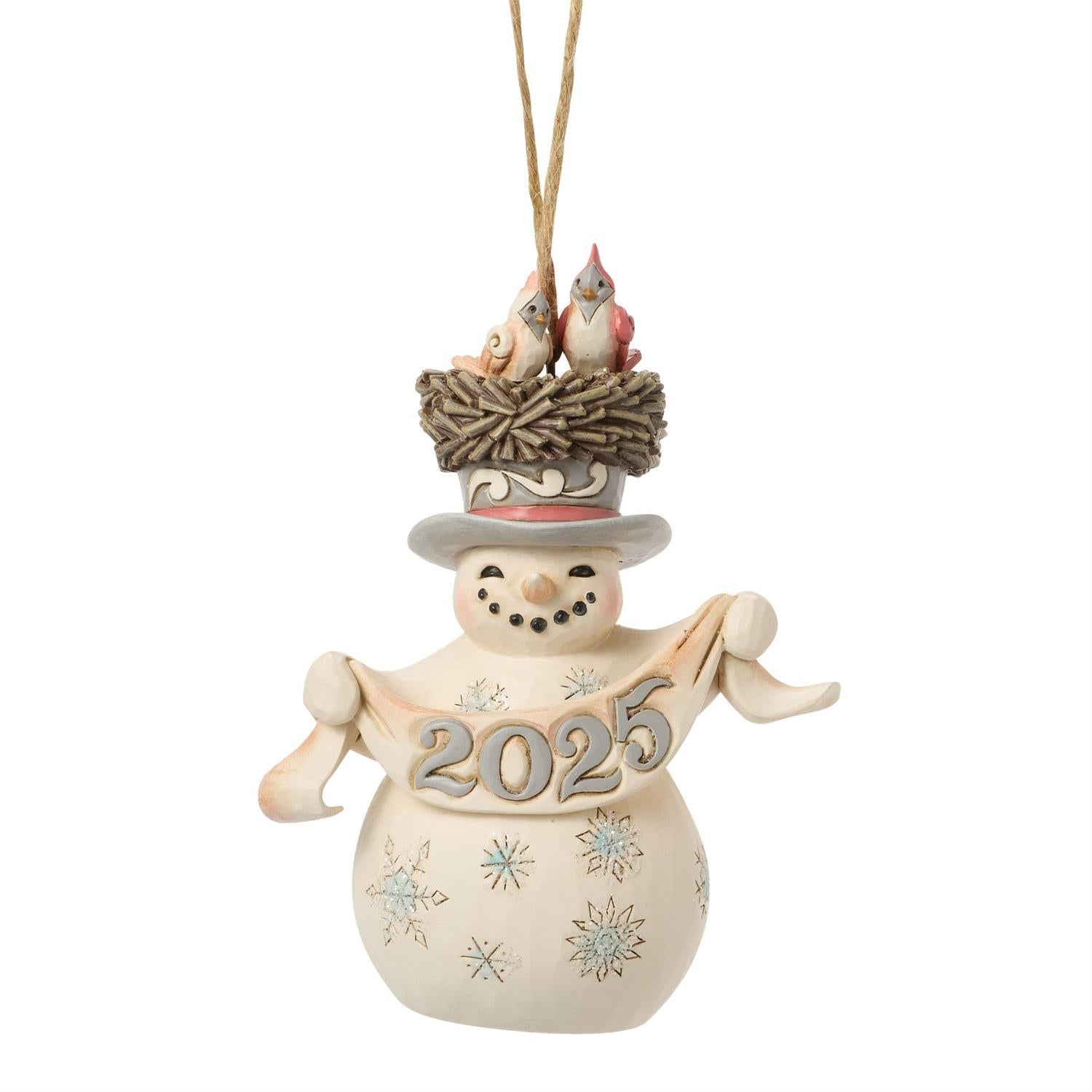 Jim Shore Woodland Dated 2025 Snowman Ornament 6017183