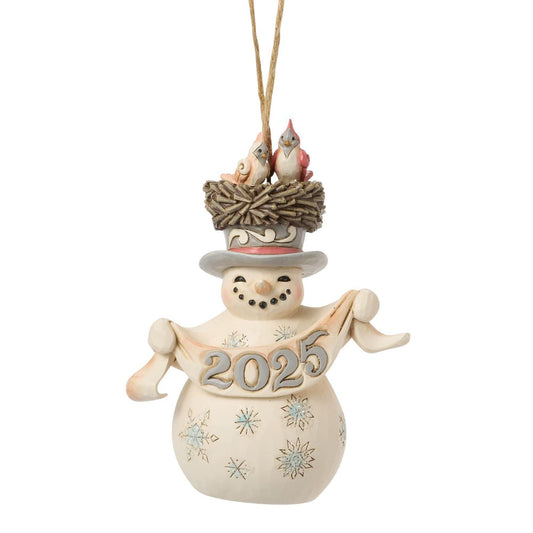 Jim Shore Woodland Dated 2025 Snowman Ornament 6017183