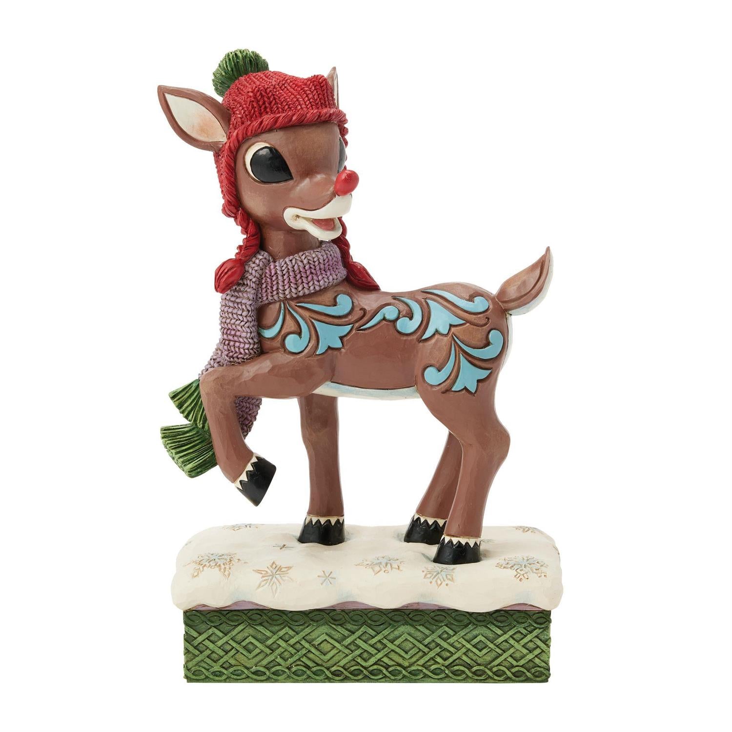 Jim Shore Rudolph with Knit Hat Figurine 6017193