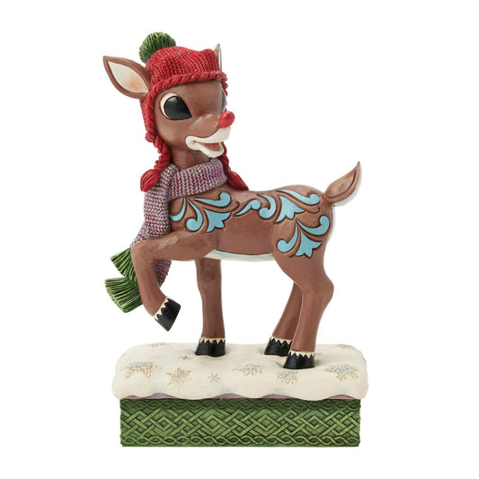 Jim Shore Rudolph with Knit Hat Figurine 6017193