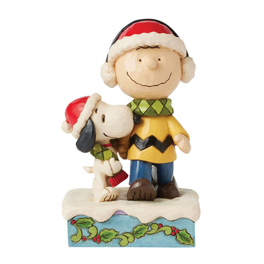 Jim Shore Peanuts Charlie and Snoopy Wearing Scarf Figurine 6017237