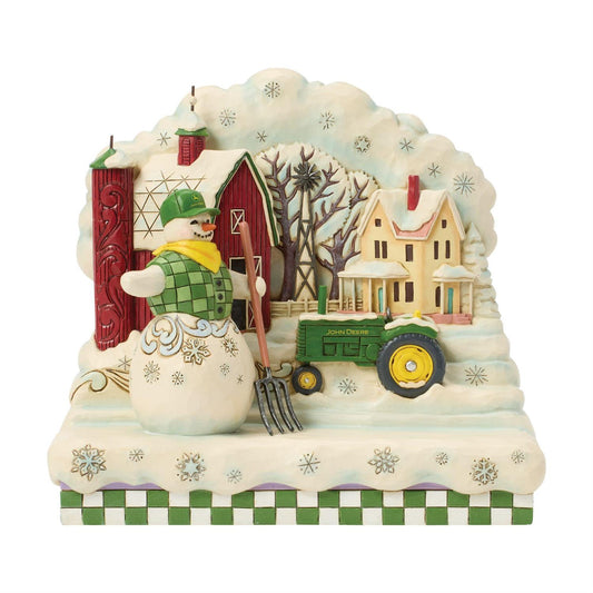 Jim Shore John Deere Snowman Layered Scene Figurine 6017244