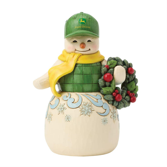 Jim Shore Snowman in John Deere Hat Figurine 6017245