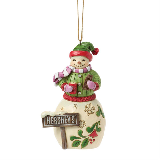 Jim Shore Snowman with Hershey Sign Ornament 6017389