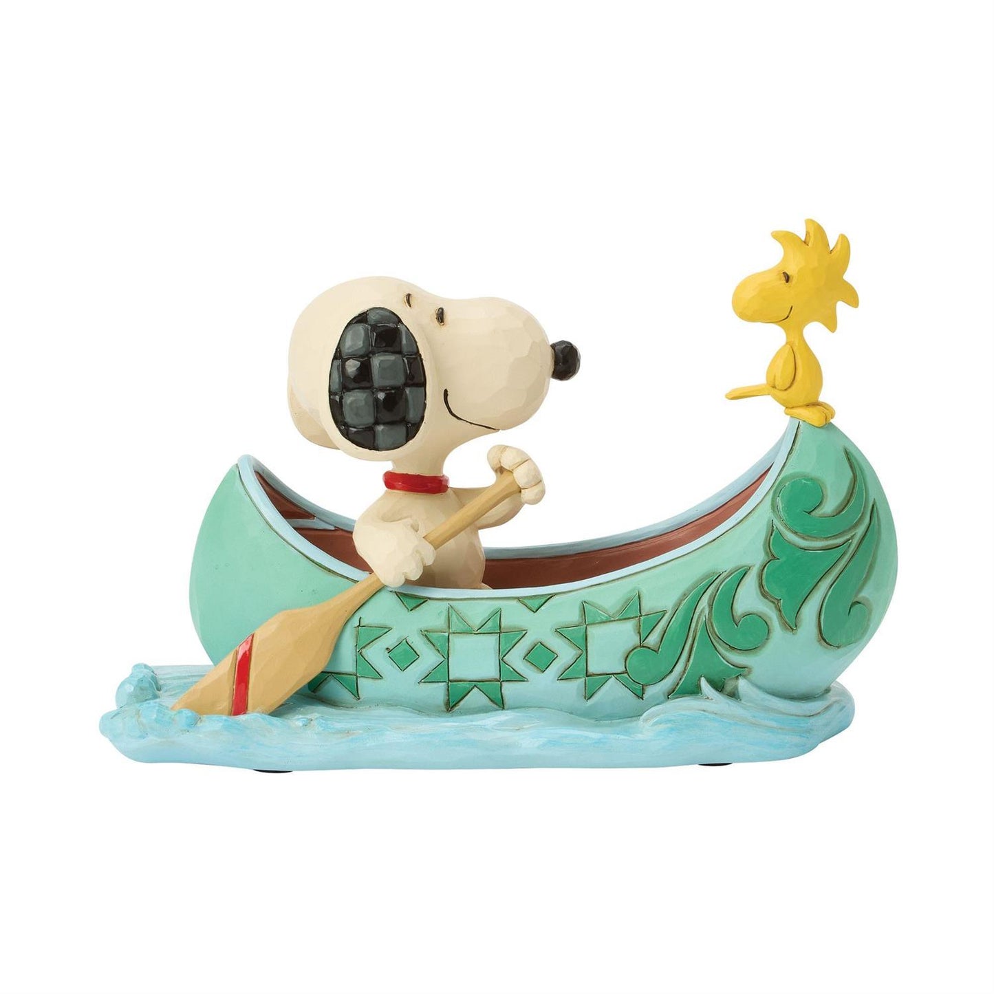 Jim Shore Peanuts Snoopy and Woodstock in Canoe Figurine 6017869