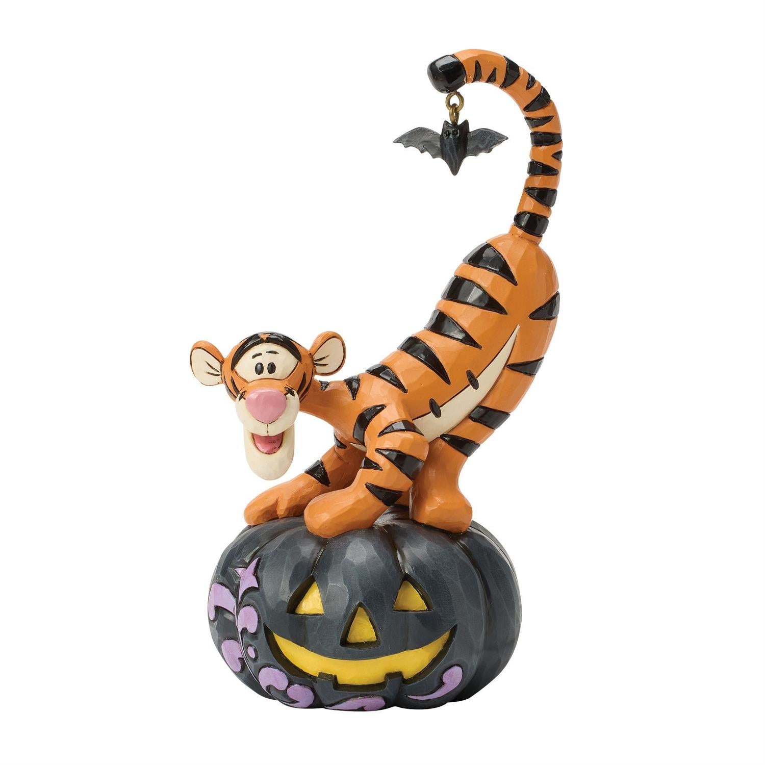 Jim Shore Disney's Tigger on black Jack-o-Lantern Figurine 6017944