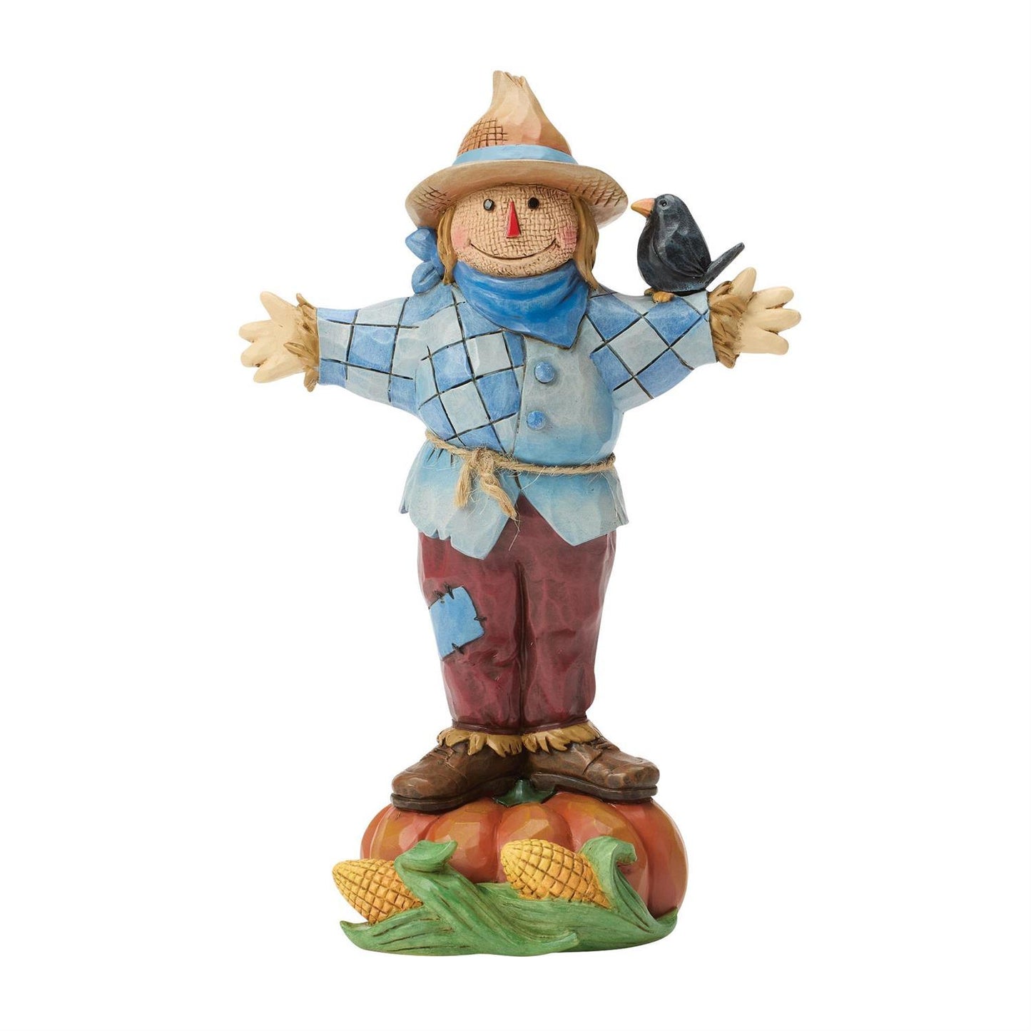 Jim Shore Scarecrow Standing on Pumpkin Figurine 6018093