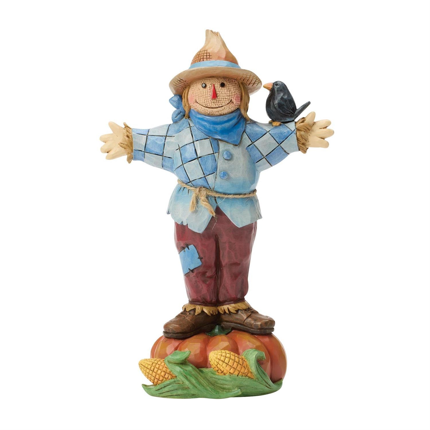 Jim Shore Scarecrow Standing on Pumpkin Figurine 6018093