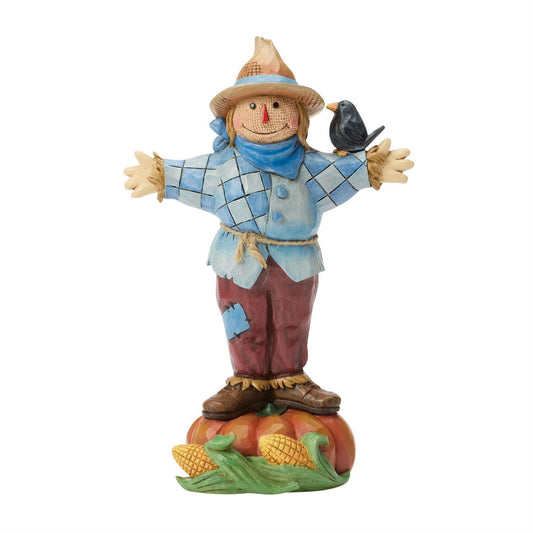 Jim Shore Scarecrow Standing on Pumpkin Figurine 6018093