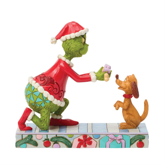 Jim Shore Grinch Giving Max a Bone Figurine 6018964